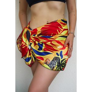 Pareo | Mini |Dames Strandkledding| Omslagdoek | Dress Beachwear| Strandponcho| Zomer| Rood