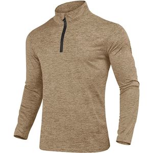 Sporttop met 1/4 rits voor heren, lange mouwen - Perfect voor gym, hardlopen, en outdoor activiteiten