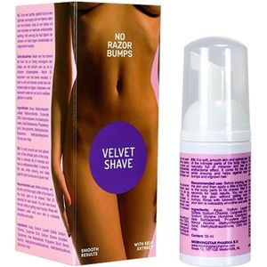 Velvet Shave Scheercreme - 50 ml - Voor Intieme Delen Van Het Lichaam - Met Kelp - Antibacteriële Werking - Beschermd De Huid