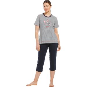 Pastunette dames pyjama capri 20221-144-2 - Blauw - 52