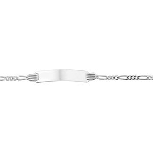The Jewelry Collection Graveerarmband - Figaro 4,8 mm 13 - 15 cm - Zilver