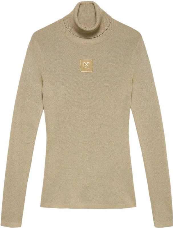 Nikkie Sportswear Noroton Shiny Turtleneck Ski Sweater Dames Zilver S/36