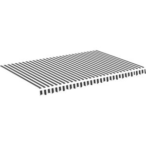 vidaXL - Vervangingsdoek - voor - luifel - 4,5x3 - m - antracietkleurig - en - wit