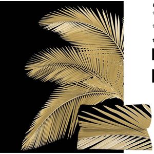 Better Nights - Capri Gold - Plaid - 130x170cm - Fluffy Deken - zacht- Zwart - Goud