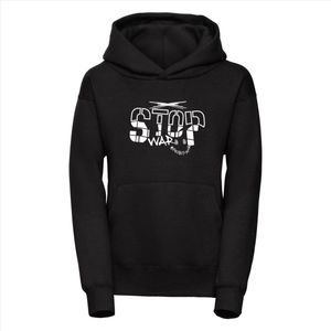 Hoodie Stop War, Zwart, 134/146