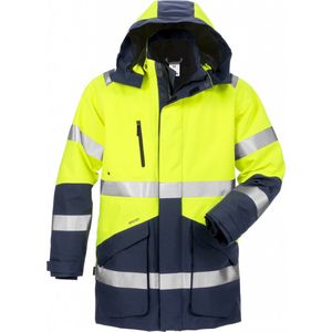 Fristads Hi Vis Gore-Tex 3-In-1 Winterparka Klasse 3 4989 Gxb - Hi-Vis geel/marineblauw - M