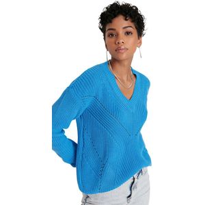 Trendyol Beige Gebreide Trui Met Opengewerkte/Geperforeerde V-Hals Twoaw21Kz0690