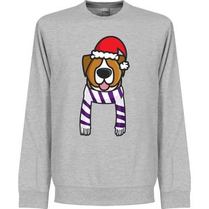 Christmas Dog Scarf Supporter Kersttrui - Wit/Paars - XXXL