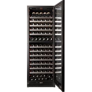 Pevino Majestic Wijnkoelkast - 150 flessen - 2 zones - Zwart RVS front