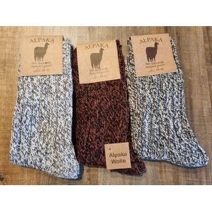 3 Paar - Alpaca Wollen Sokken - Maat 39-42 - Unisex - Wintersokken - Wandelsokken - Vrijetijd Sokken  - Werksokken