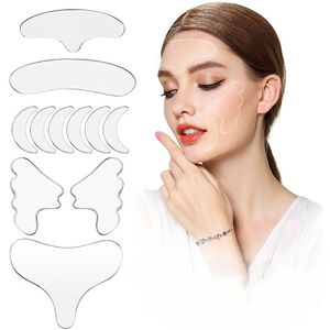 11 Stuks tegen Lijntjes en Rimpels - Anti Rimpel Beauty Pads – Hebruikbaar - Anti Aging -- Huidverzorging Vrouwen - Anti Wrinkle Patches – Gezichtsverzorging -Siliconen Pads -Saizi