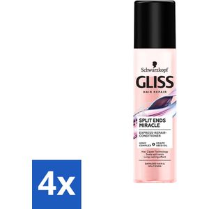 Gliss - Split End Anti-Klit Spray - Tegen Gespleten Haarpunten - 200 ml - Voordeelverpakking - 4 stuks