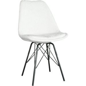 SET DEAL: 6 stuks Eetkamerstoel Viga wit chenille eetstoel zetel
