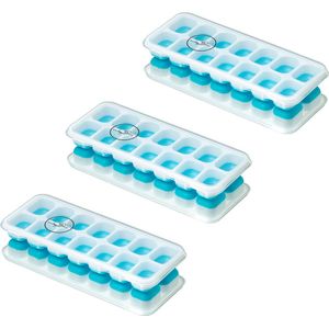 IJsblokjesvorm siliconen met deksel - 3 Stuks- IJsvormpjes, Herbruikbaar - IJsblokjesmaken zonder morsen, BPA vrij