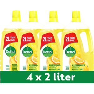 Dettol Allesreiniger - Sprankelende Citroen 2L - 4 Stuks - Voordeelverpakking