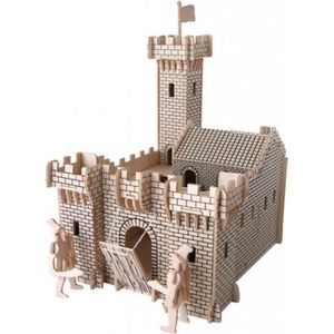 Bouwpakket 3D Puzzel Middeleeuws Kasteel- hout
