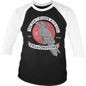 Yellowstone Raglan top -S- You Can't Reason With Evil Zwart/Wit