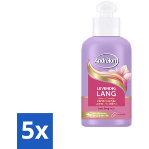 Andrélon – Leave-In Crème – Levendig Lang – 200 ml - Bulkverpakking - 5 stuks