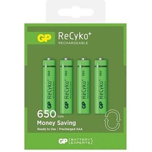 GP ReCyko Rechargeable AAA batterijen 650mAh - 4 stuks