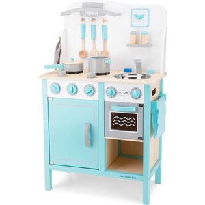 New Classic Toys - Speelkeuken - Bon Appetit - DeLuxe - Blauw - Aanrechthoogte is 46 centimeter