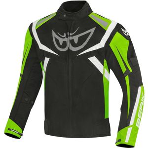 Berik - The Eye - Waterdichte Textiele Motorjas - Zwart Groen - 4-Seizoenen