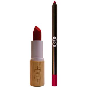 Cosm.Ethics Bar Lipstick Lippotlood Set Glossy - Kers Rood - Duurzaam vegan