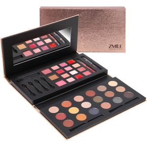 Rosé Beauty Box met Spiegel – Kleine make-up set voor meisjes – Kindermake-up Gevuld – Met Spiegel, Voor Onderweg & Als Cadeau – Veganistische Cosmetica – Eye Lip Kit