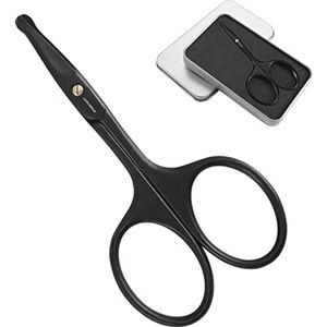 Neushaarschaar en Oorhaarschaar van Roestvrij Staal - 9,5 cm - Gebogen en Afgeronde Punt voor Veilig Trimmen