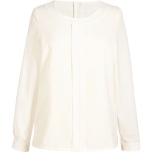 Blouse Dames 44 EU (16 UK) Brook Taverner Ronde hals Lange mouw Cream 94% Polyester, 6% Elasthan