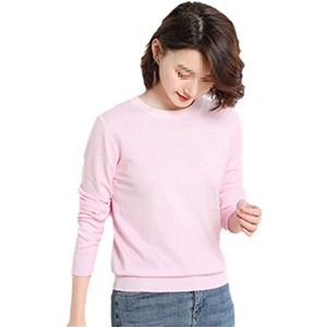 Dames O-hals trui van kasjmier - Effen casual trui voor een slanke pasvorm