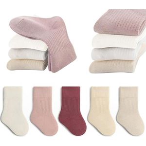 Baby vloersokken - 5 paar - XS - Binnenshuis peutersokken - Peutersokken - Zomer losse sokken zonder hak - Pasgeboren babysokken - Losse sokken zonder hak - Jongens en meisjes-middelgrote en grote kinderen - Studenten-college stijl