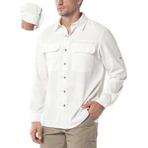 Ademend Functioneel Hemd voor Heren - Lange Mouwen, Sneldrogend Outdoorhemd met UPF 50+ Bescherming voor Wandelen en Vissen