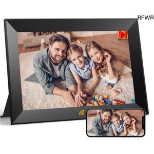 RFWR® Digitale fotolijst 10,1 inch met wifi en HD IPS-touchscreen - Delen en opslaan van foto's eenvoudig