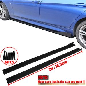 Windlets Universele Sideskirts 2 m - Auto Side Skirts - Side Blades - Zwart