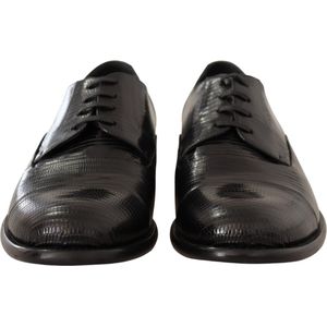 Zwarte hagedis leren derby geklede schoenen