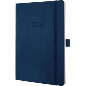 Sigel agenda 2024 - Conceptum - A5 - softcover - 2 pagina's / 1 week - midnight blue - SI-C2432