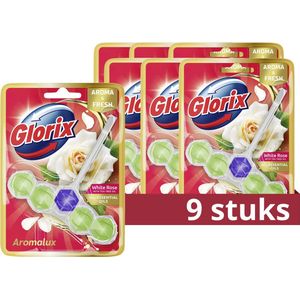 Glorix Aromalux WC blokjes - White Rose & Tea Tree Oil - 9 Stuks - Voordeelverpakking