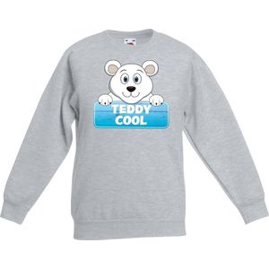 Teddy Cool de ijsbeer sweater grijs voor kinderen - unisex - ijsberen trui - kinderkleding / kleding 98/104