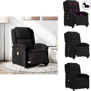 vidaXL Elektrisch Verstelbare Massagestoel - Elektrisch Verstelbare Massagestoelen - Massagestoel - Fauteuil - Massagestoel elektrisch verstelbaar fluweel zwart