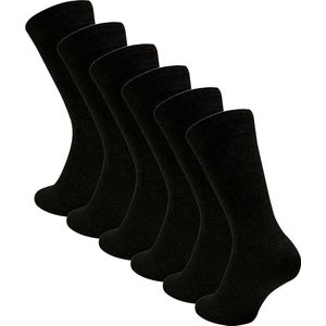 Tobeyz-Hoogwaardige Bamboe Sokken - 6 paar Zwart - Bamboe 84% - Maat 39-42 - Voor Dames en Heren - Naadloos