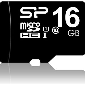 Silicon Power 16GB MicroSDHC Class 10 UHS-1 - Zwart - Met SD Adapter