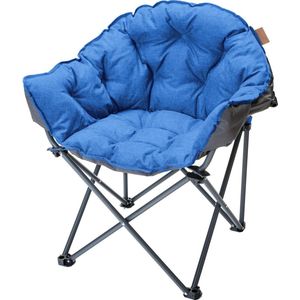 Skandika Moonchair Premium XL Gevoerde Campingstoel – Campingstoelen – Vouwstoel - Kampeerstoel - Grote, comfortabele, campingstoel opvouwbaar, ronde campingstoel, maanstoel voor tuin of camping - Rugleuning - Max. 150 kg, incl. draagtas – blauw