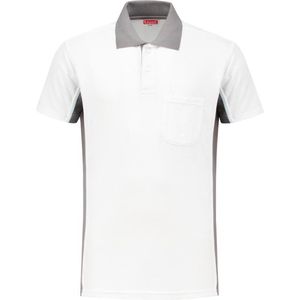 Workman Poloshirt Bi-Colour - 1408 wit / grijs - Maat XL