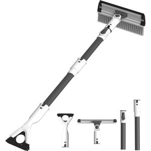 Goodivery ® Veelzijdige 3-in-1 Auto Sneeuwborstel met Afneembare IJskrabber en Draaibare Kop