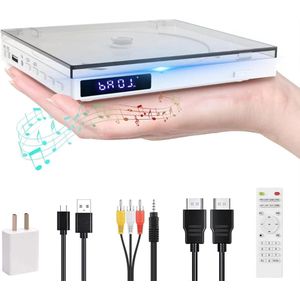 DVD Speler met HDMI - Externe DVD Speler - Blu Ray Spelers – Portable - Wit