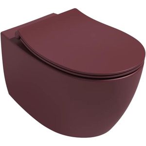 Isvea Wc Toilet Badkamer Hangend Bordeaux Rood Inclusief Bevestigingsset