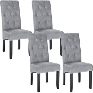 Rootz fluwelen eetkamerstoelen - elegante zitplaatsen - comfortabele stoelen - schuim met hoge dichtheid - duurzaam massief hout - antislipbeschermers - 107 cm x 47 cm x 42 cm