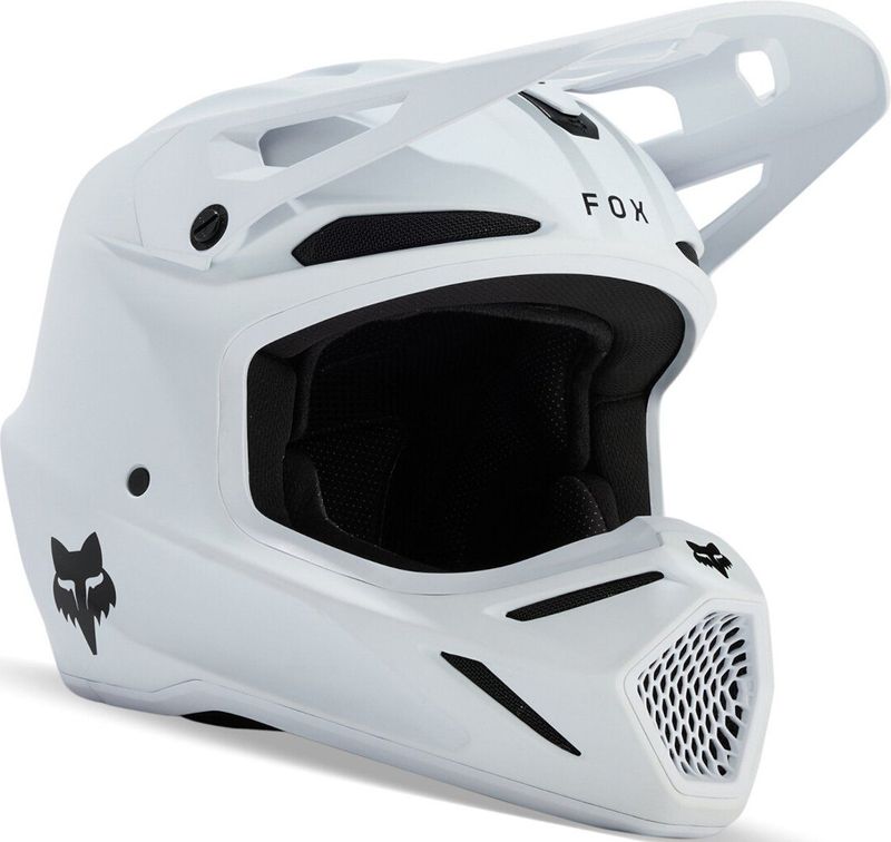 FOX V3 Solid - Crosshelm - Wit - Kinderhelm