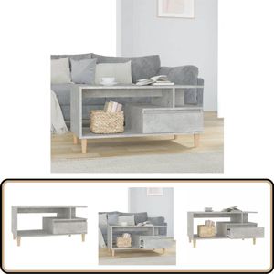 vidaXL Salontafel 90x49x45 cm betongrijs hout Salontafel - Beton Grijs - Houten Salontafel - Tv Tafellaar - Bijzettafel