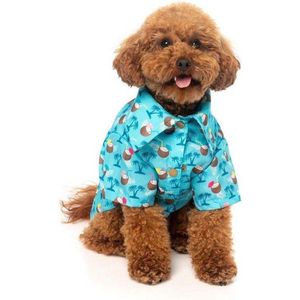 FuzzYard Hawaiian Shirt - Blue Oasis - Honden blouse - Blauw - Maat L